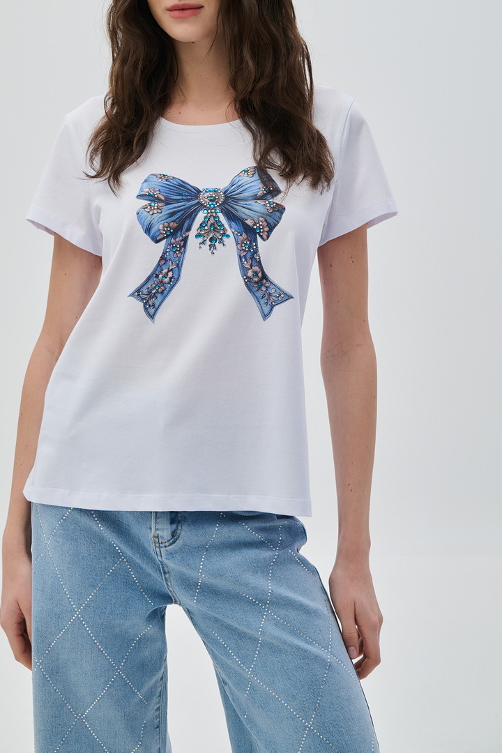 T-Shirt με στάμπα - Λευκό
