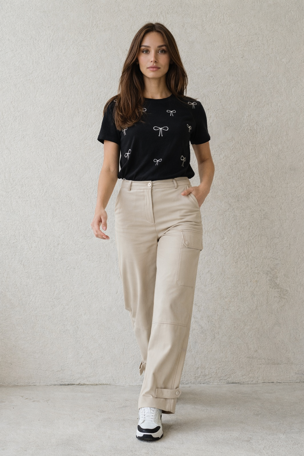 Tshirt γυναικείο με στάμπα φιόγκους - Image 2