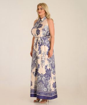 Alternative view of Φόρεμα έξωμο εμπριμέ μάξι