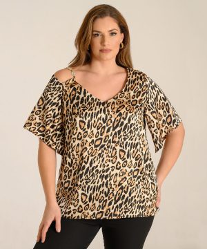 Μπλούζα κοντομάνικη λεοπαρ