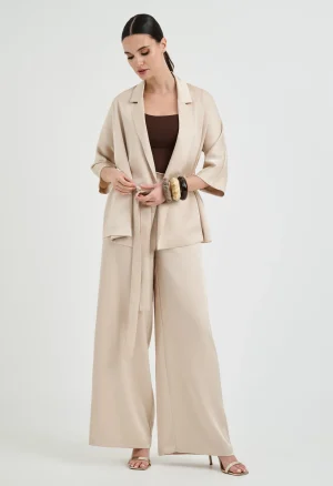 Alternative view of Σατέν κιμονό με ζώνη