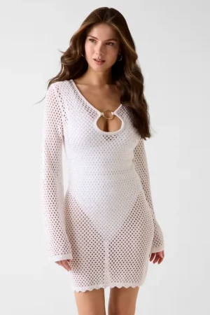 Mini πλεκτό φόρεμα με cut-out λεπτομέρεια