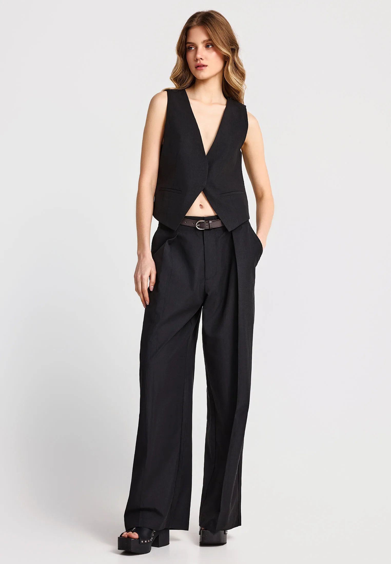 Παντελόνα wide leg casual - Image 2