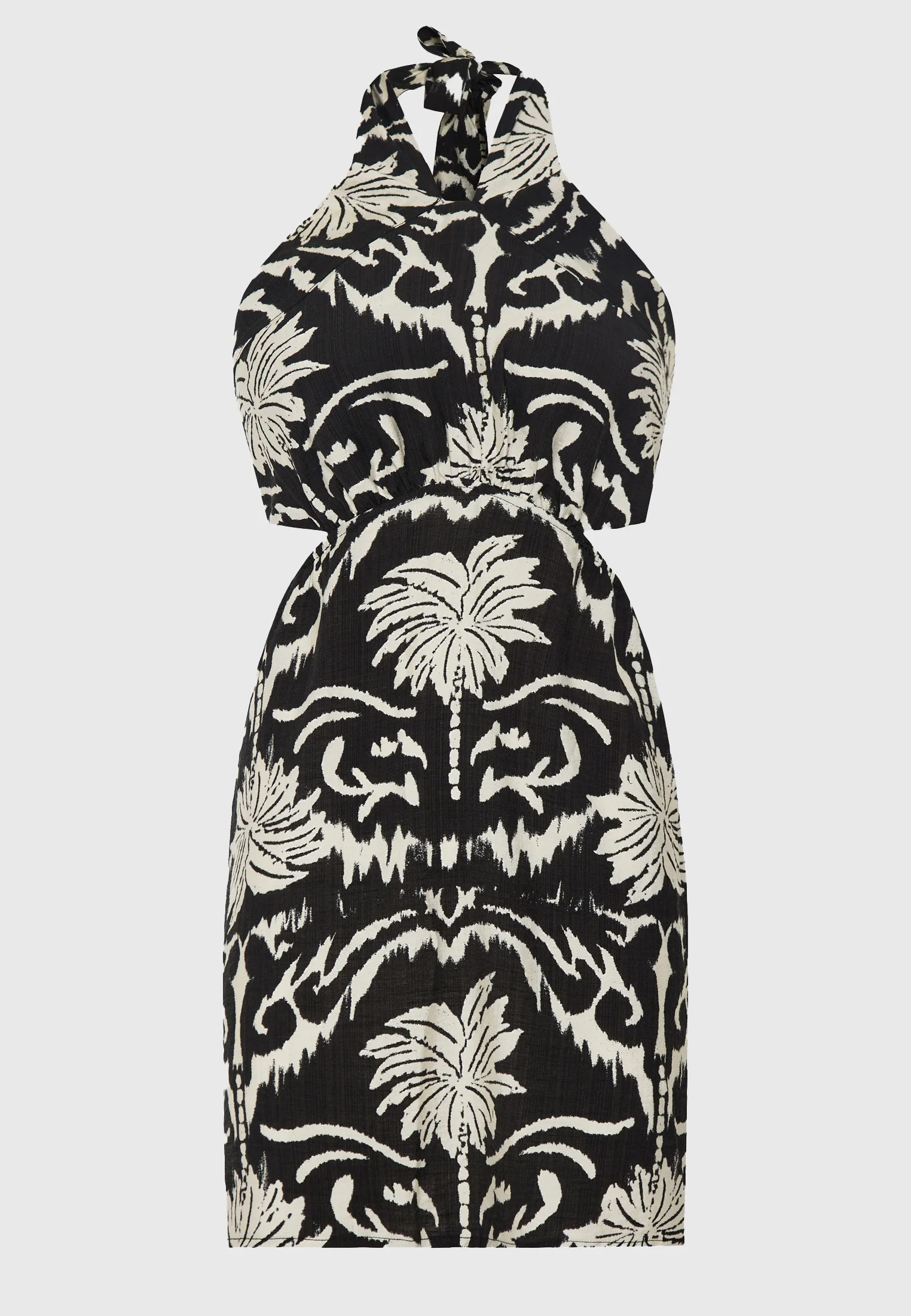 Mini φόρεμα halter με tropical print - Image 4