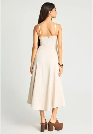 Alternative view of Φόρεμα μίντι με λεπτές τιράντες και τετράγωνη λαιμόκοψη