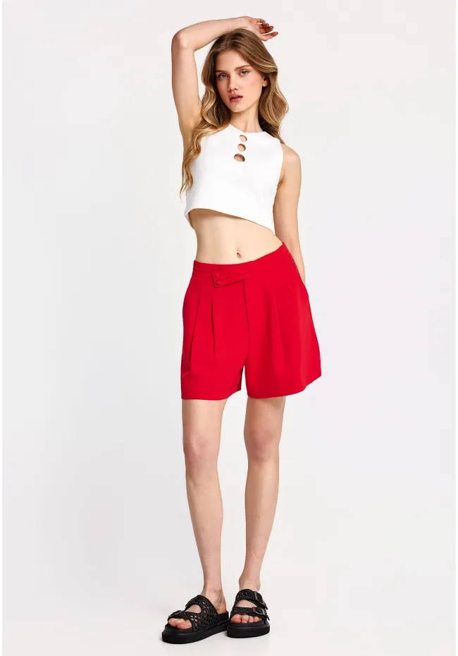 Μπλούζα αμάνικη σε crop γραμμή με cut-outs - Image 3