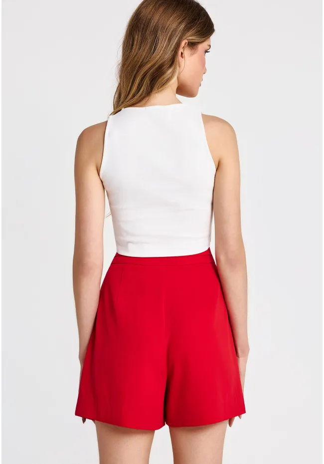 Μπλούζα αμάνικη σε crop γραμμή με cut-outs - Image 4
