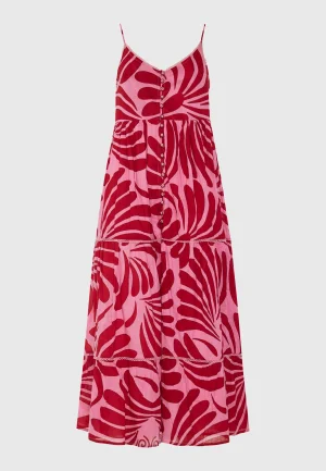 Alternative view of Φόρεμα εμπριμέ μάξι boho από βαμβάκι