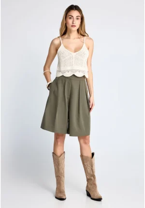 Alternative view of Top πλεκτό αμάνικο off-white