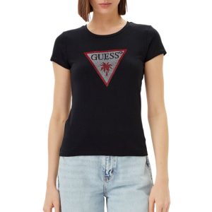 T-shirt με logo και στρας λεπτομέρεια
