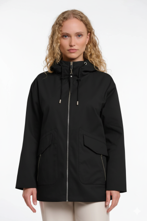 Μπουφάν εποχιακό Faylinn διπλής όψης με κουκούλα