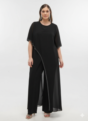 Ολόσωμη Φόρμα Ασύμμετρη με Στρας