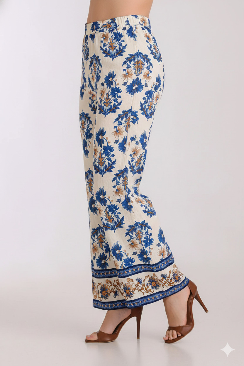Εμπριμέ παντελόνα plus size - Image 3