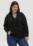 Μπλούζα με V-λαιμόκοψη plus size