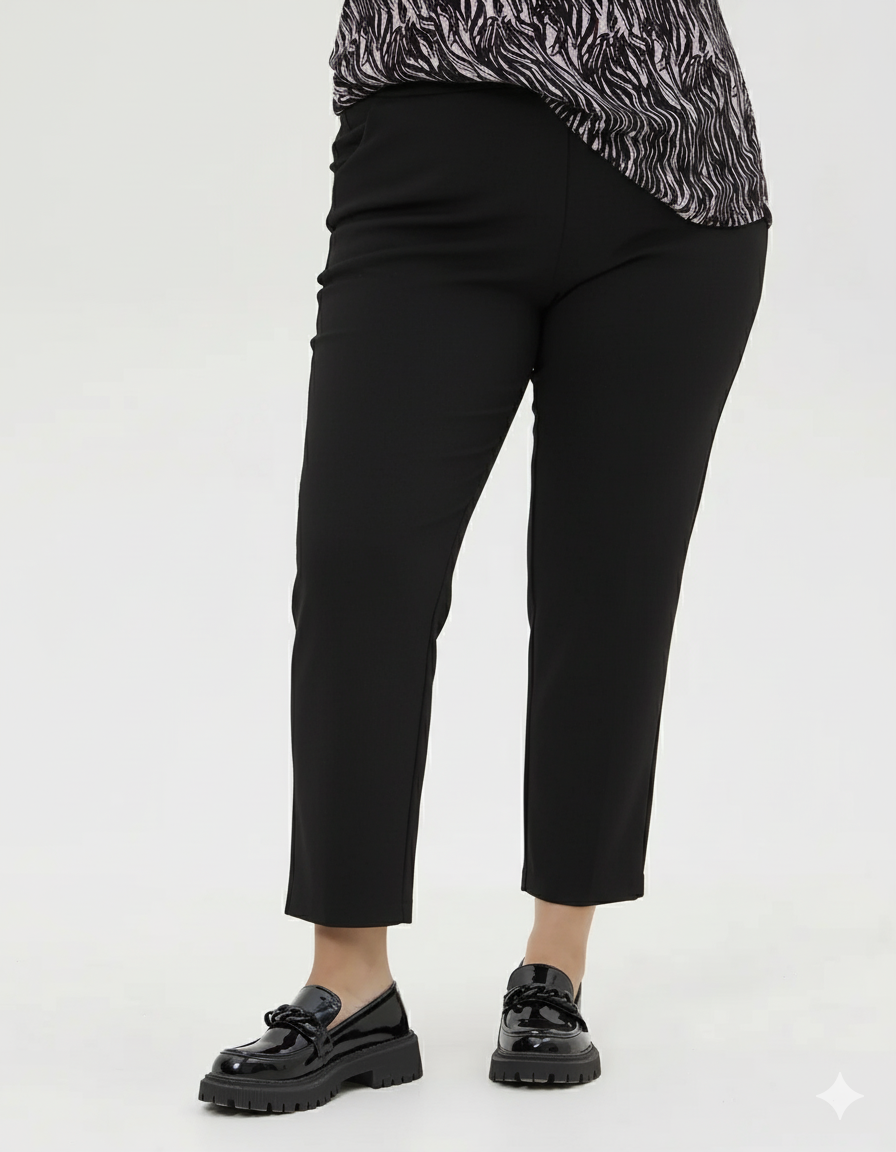 Παντελόνι cropped plus size - Μαύρο