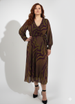 Μidi κρουαζέ φόρεμα με animal print