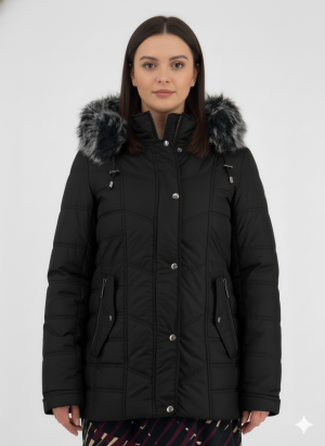 Μπουφάν κλασικό με γούνα