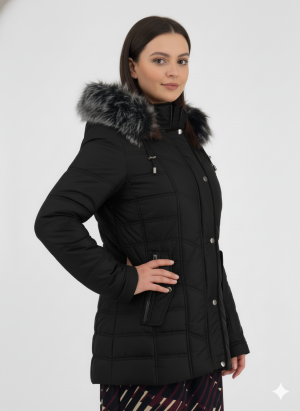 Alternative view of Μπουφάν κλασικό με γούνα