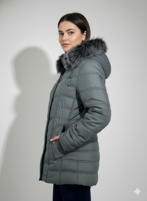 Alternative view of Μπουφάν κλασικό με γούνα