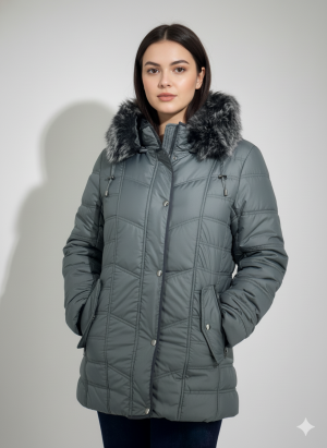 Μπουφάν κλασικό με γούνα