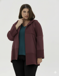 Ζακέτα με κουκούλα και φερμουάρ plus size