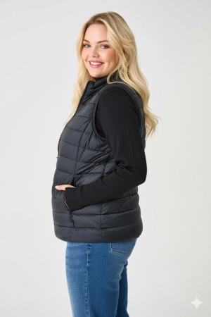 Alternative view of Αμάνικο μπουφάν plus size