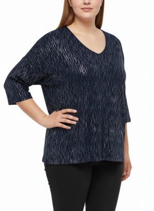 Alternative view of Μπλούζα μεταλιζέ 3/4 Plus size