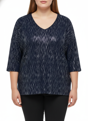 Μπλούζα μεταλιζέ 3/4 Plus size
