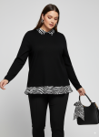 Plus size μπλούζα με γιακά
