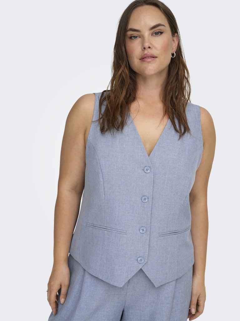 Γιλέκο με κουμπιά και v λαιμόκοψη Plus size - Image 4