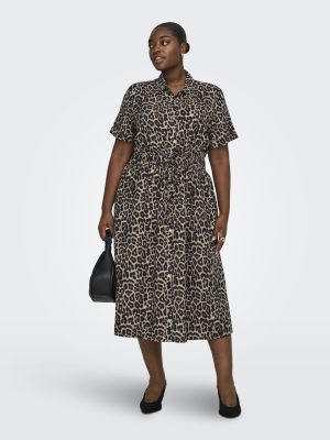 Alternative view of Midi φόρεμα με και ζώνη στη μέση plus size