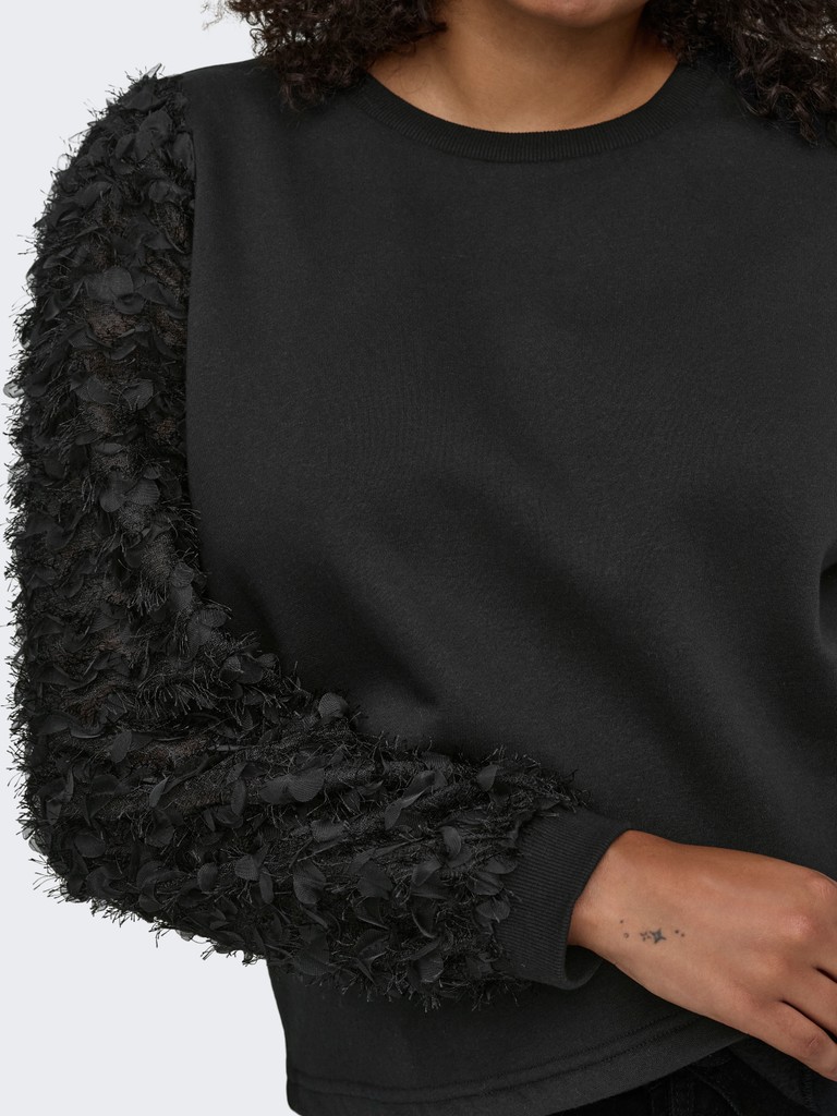 Φούτερ με ανάγλυφα μανίκια Plus size - Image 5