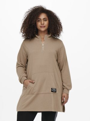 Oversized φούτερ με φερμουάρ και τσέπη