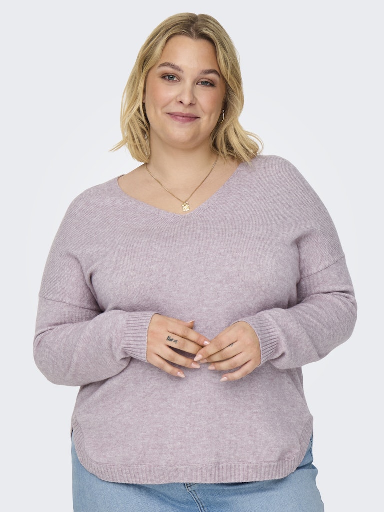 Πλεκτό πουλόβερ με V - Image 2