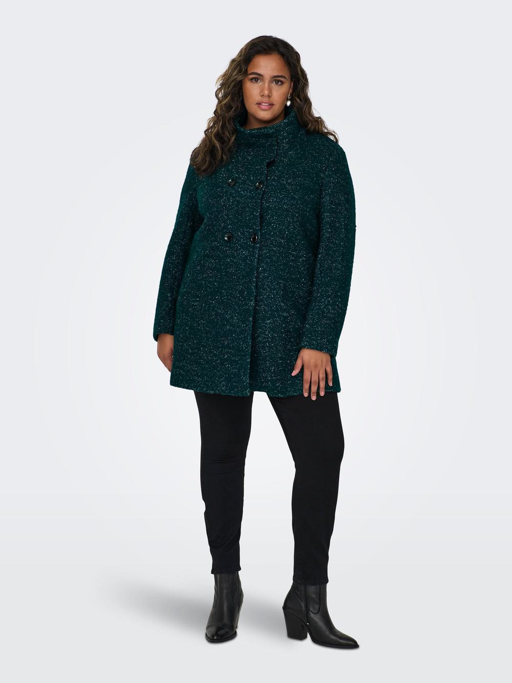Plus size μάλλινο παλτό - Πρασινο