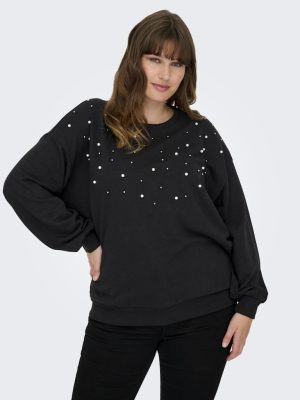 Φούτερ με πέρλες plus size