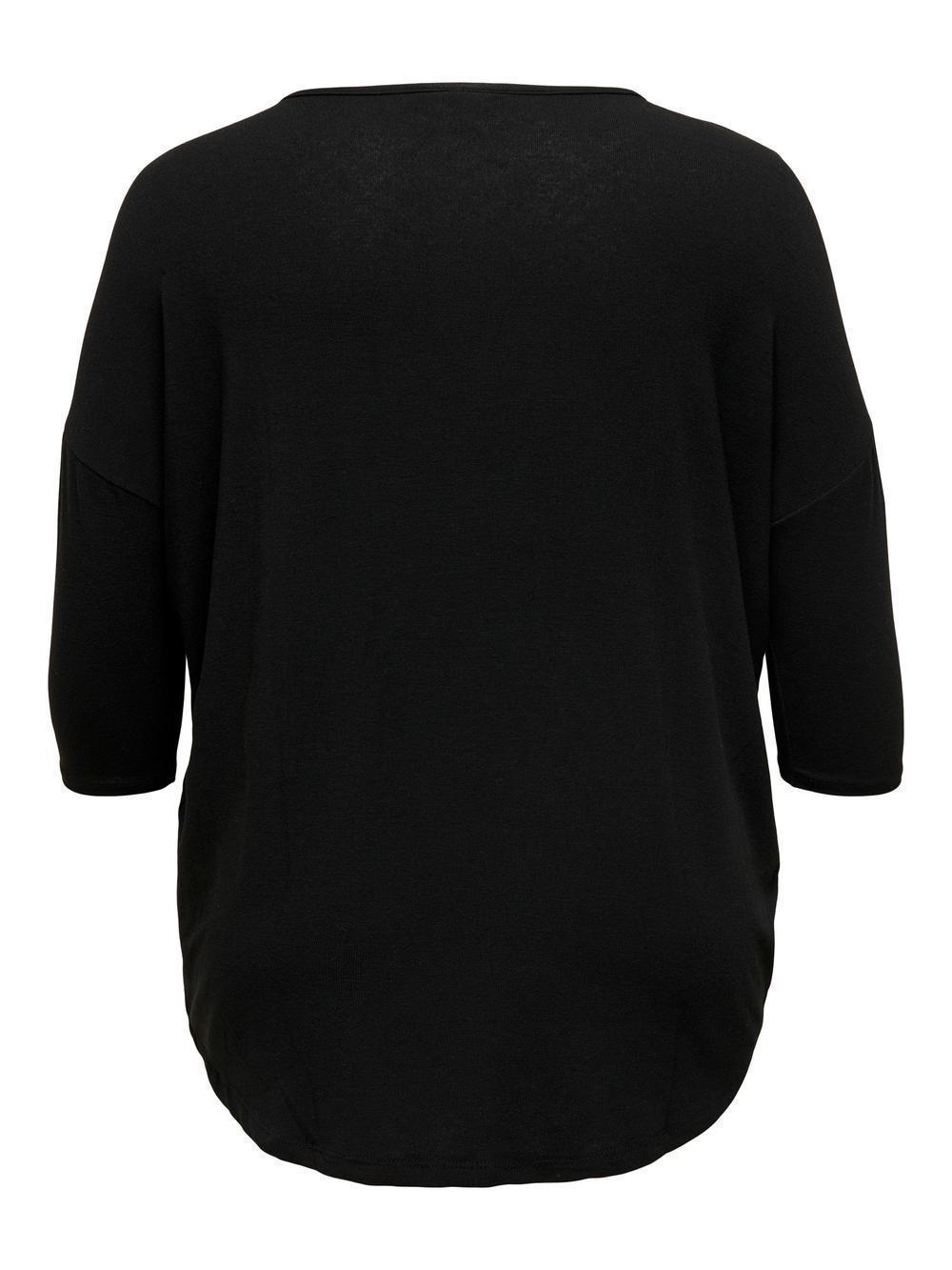 Μονόχρωμη μπλούζα με μανίκι 3/4 Plus size - Image 6