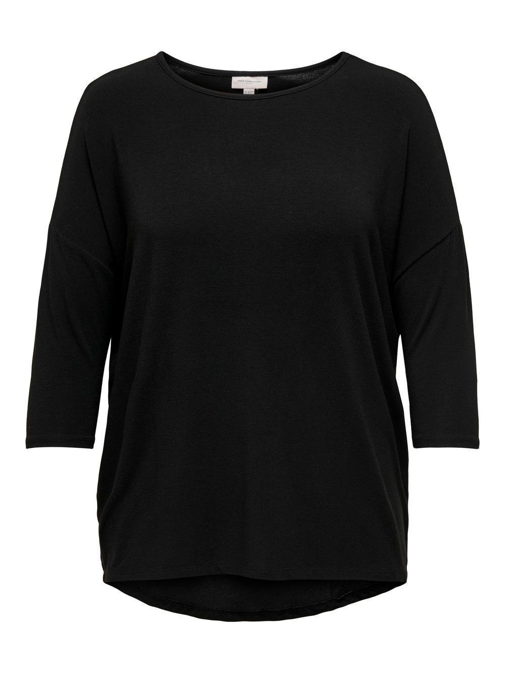 Μονόχρωμη μπλούζα με μανίκι 3/4 Plus size - Image 5