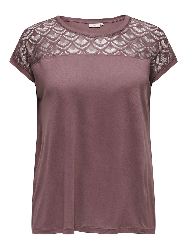 Μπλούζα με δαντέλα και κοντά μανίκια Plus size - Image 4