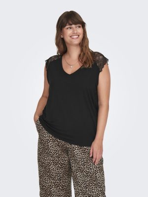 Alternative view of Μπλούζα κοντομάνικη με δαντέλα