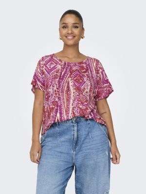 Μπλούζα κοντομάνικη εμπριμέ