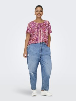 Alternative view of Μπλούζα κοντομάνικη εμπριμέ