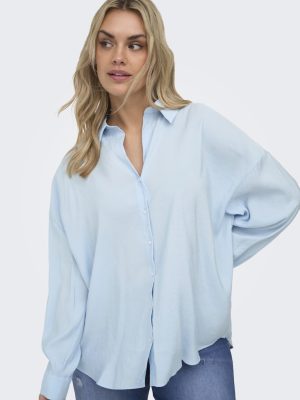 Πουκάμισο μακρυμάνικο με ασύμμετρο τελείωμα