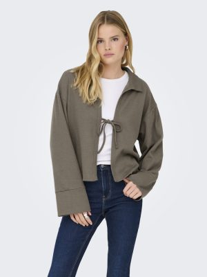 Alternative view of Ζακέτα με δέσιμο και γιακά