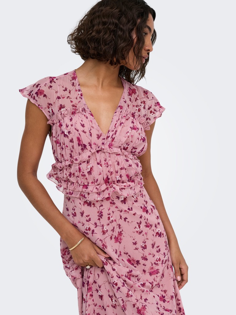 Maxi floral φόρεμα κρουαζέ - Image 5