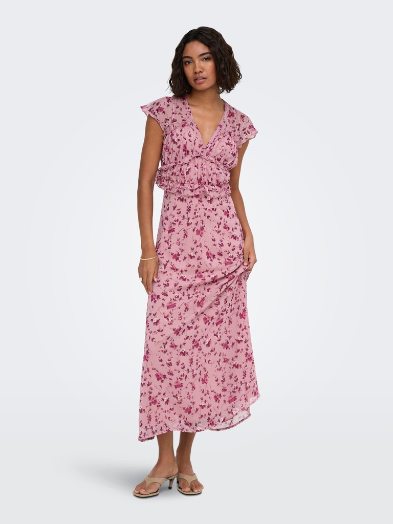 Maxi floral φόρεμα κρουαζέ