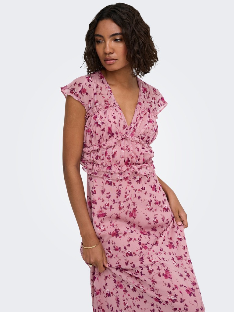 Maxi floral φόρεμα κρουαζέ - Image 2