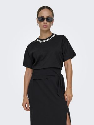 T-shirt με διακοσμητικά τρουκς