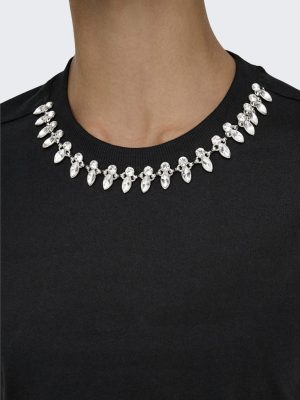 Alternative view of T-shirt με διακοσμητικά τρουκς