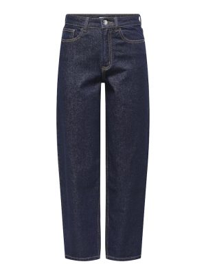 Alternative view of Τζιν παντελόνι mom fit σκούρο μπλε